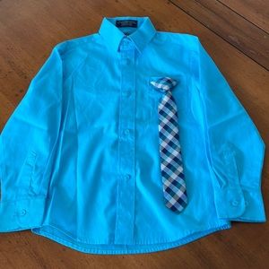 Boys IZOD dress button up shirt & clip tie